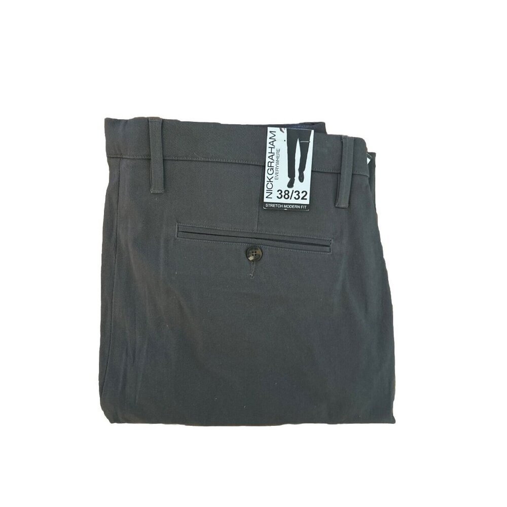 Nick Graham Men's Everywhere Stretch Modern Fit  Pants Size 38x32 Gray MSRP$65